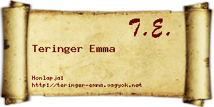 Teringer Emma névjegykártya